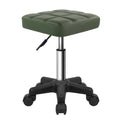 FURWOO Square Swivel Stool with Wheels PU Leahter Rolling Stool Height Adjustable Stool for Spa Salon Massage Green