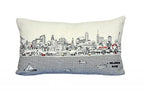 HomeRoots Cream 24' White Philadelphia Daylight Skyline Lumbar Decorative Pillow