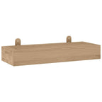 vidaXL Pair of Wall-Mounted Shelves - Solid Teak Wood Brown - Stylish Modern Wall Decor - Space-Saving Storage Solution for Bedroom, Living Room, Office - 15.7""x5.9""x2.4"", 340754