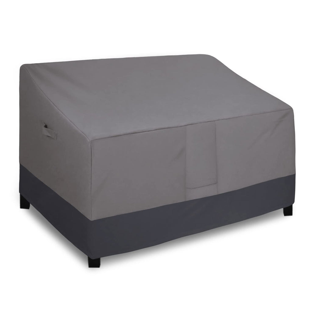 Easy-Going Waterproof Outdoor Sofa Cover, Heavy Duty 2 Seater Outdoor Loveseat Cover, Windproof Patio Furniture Cover With Air Vent (60Wx35Dx35H Inch, Gray/Dark Gray)