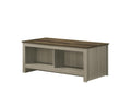 Nyla 43 inch W Gray Oak Coffee Table with Open Shelves Front and Back