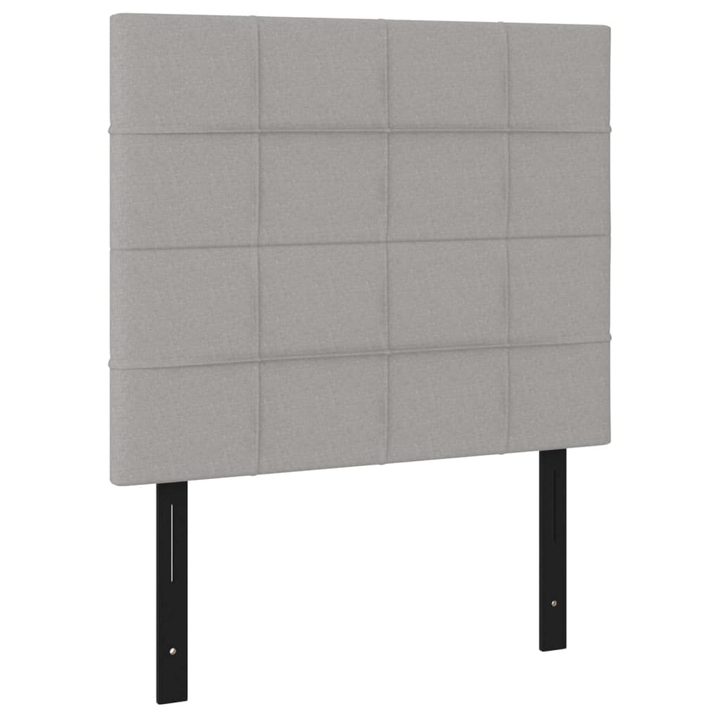 Vidaxl Fabric Headboards, Light Gray, Set Of 2 - Classic Design | Durable Polyester, Engineered And Solid Larch Wood | California Proposition 65 Compliant