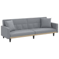 vidalXL Modern Light Gray Fabric Sofa Bed with Detachable Cushions, Plywood Frame, Comfort Foam Filling, 86.6"x35"x27.6"