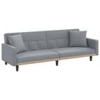 vidalXL Modern Light Gray Fabric Sofa Bed with Detachable Cushions, Plywood Frame, Comfort Foam Filling, 86.6"x35"x27.6"