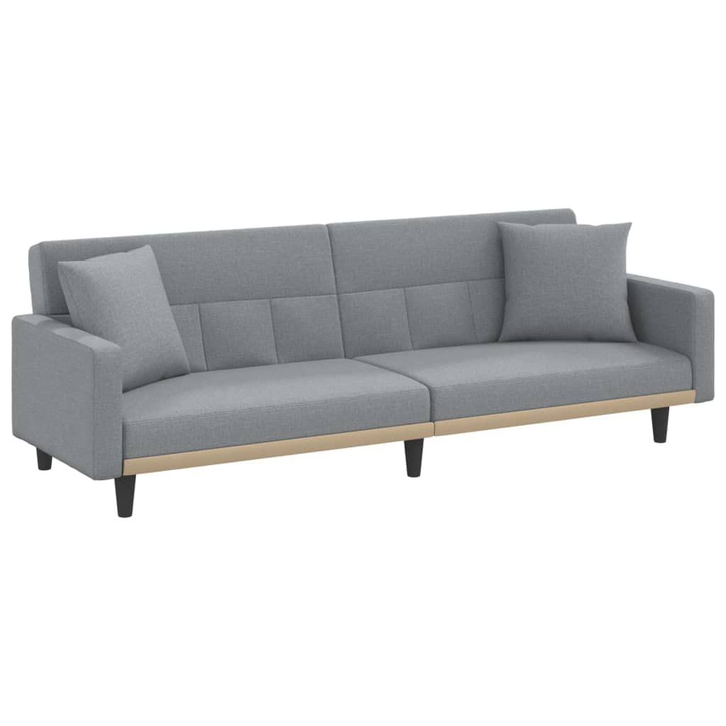 vidalXL Modern Light Gray Fabric Sofa Bed with Detachable Cushions, Plywood Frame, Comfort Foam Filling, 86.6"x35"x27.6"