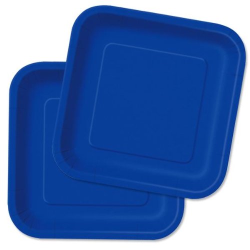 Royal Blue Round Dessert Paper Plates - 6 7/8 In (Pack Of 16) - Eco-Friendly & Disposable Tableware - Perfect For Celebrations,