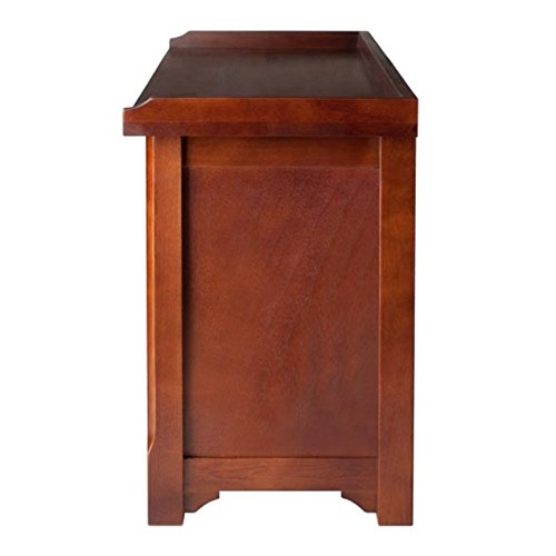 Ergode Wood Milan Bench | Versatile Seating & Storage | Walnut Finish | Foyer, Hallway, Playroom | Open Compartment with Shelf | 40'W x 14.17'D x 22.05'H | 37.48 lbs.