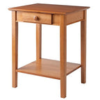 Ergode Wood Burke Home Office Printer Stand | Cottage Style Design | Adjustable Center Shelf | Ample Storage Space | Dark Coffee Finish | 19.84" W x 19.84" D x 31.1" H (99323-VV)