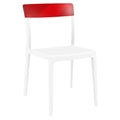 Compamia Flash Patio Dining Chair in White Transparent Red (Set of 2)