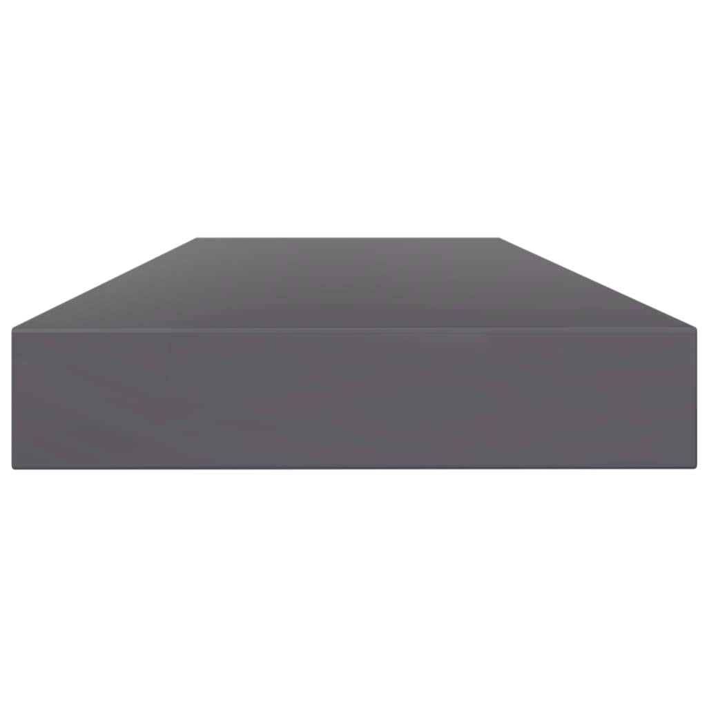 vidaXL Bookshelf Boards Set of 4, High Gloss Gray, 39.4"x3.9"x0.6", Easy-Clean Extra Storage Solution, Made of Premium Engineered Wood