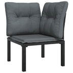 vidaXL Patio Lounge Set 5 Piece, Outdoor Patio Furniture with Coffee Table, Sectional Sofa Set for Garden, Modern Style, Black and Gray Poly Rattan