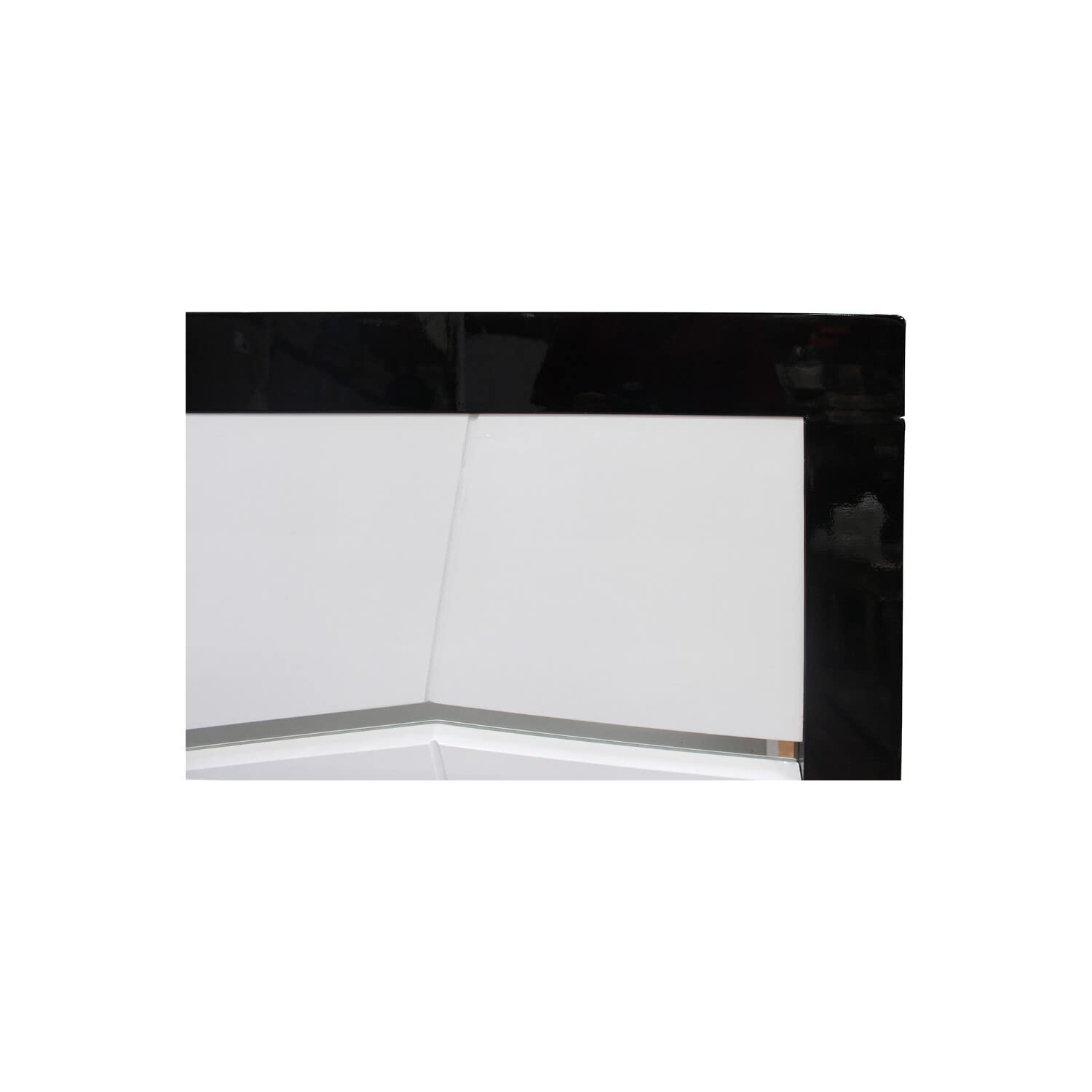 Best Master Furniture Berlin Black And White Lacquer Mdf Bed With Led Headboard Queen