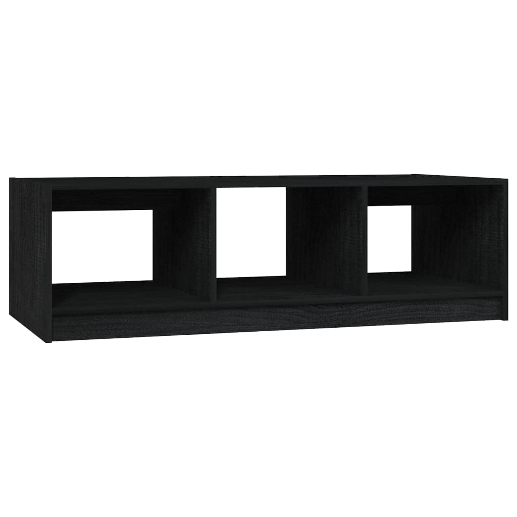 Vidaxl Coffee Table Black 43.3"X19.7"X13.4" Solid Pinewood