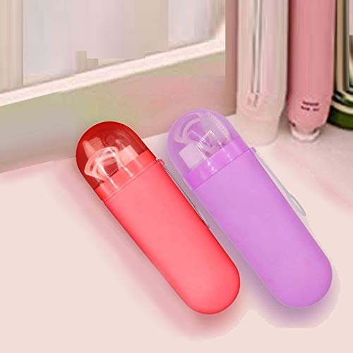 AubeAlba Ovel Shape Travel Toothbrush Case Toothpaste Case Holder Portable Toothbrush Storage Case Plastic Toothbrush Holder & P