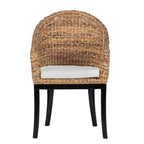 Kosas Home Owen 19" Transitional Rattan Abaca and Mahogany Side Chair in Brown