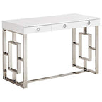 Best Master Furniture Brooks Contemporary 3-Drawer Writing Desk, Silver