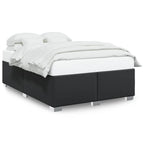 vidaXL Faux Leather Bed Frame - Queen Size Black - Sturdy Pine & Plywood Structure - Sleek Upholstered Modern Bedstead for Bedroom