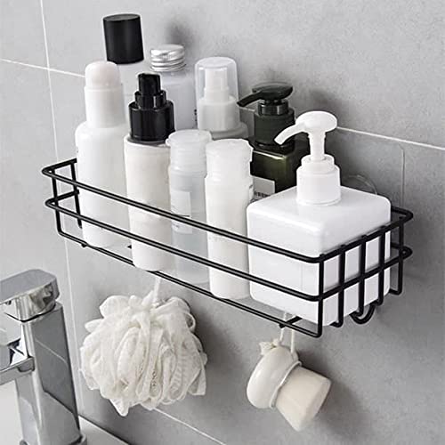 YARAX Metal Bathroom Shelf Adhesive Shower Caddy for Shampoo Holder Kitchen Rack Wall Holder Box Storage Basket With Hook Magic