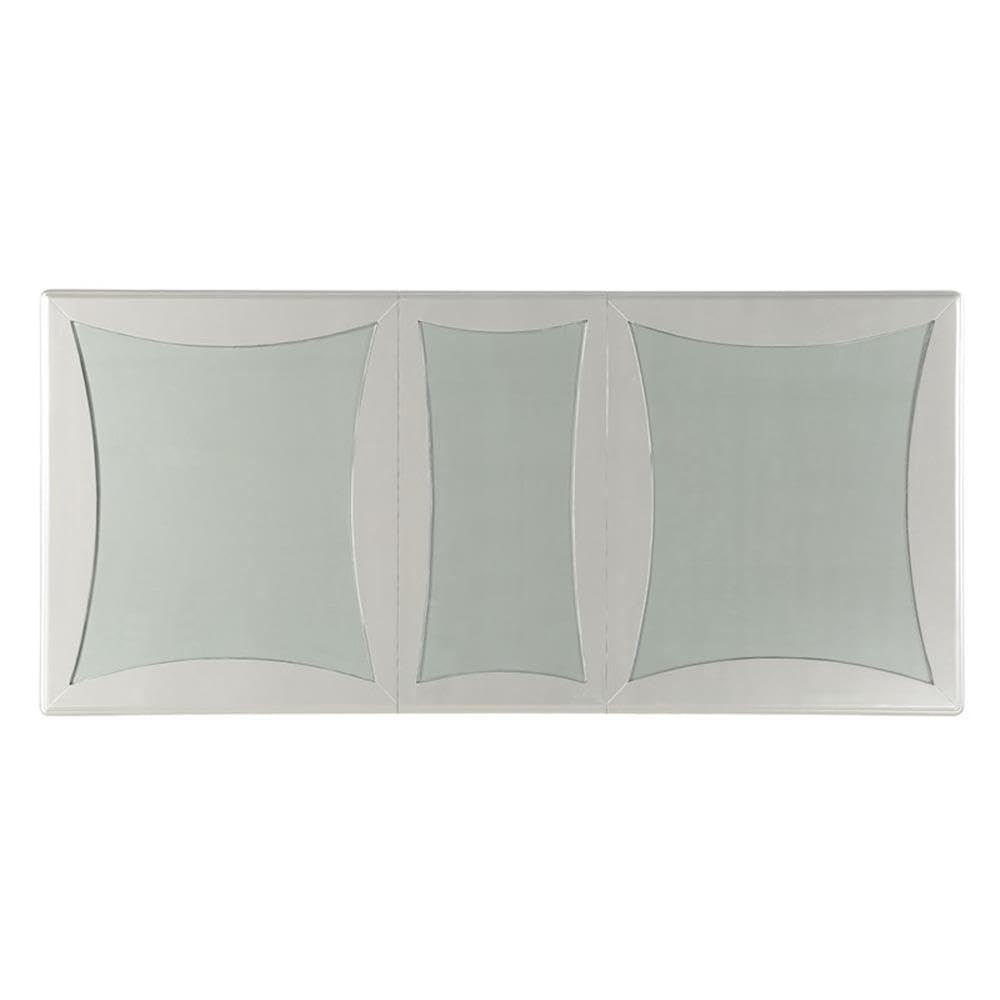 Acme Maverick Rectangular Wooden Dining Table with Leaf in Platinum White