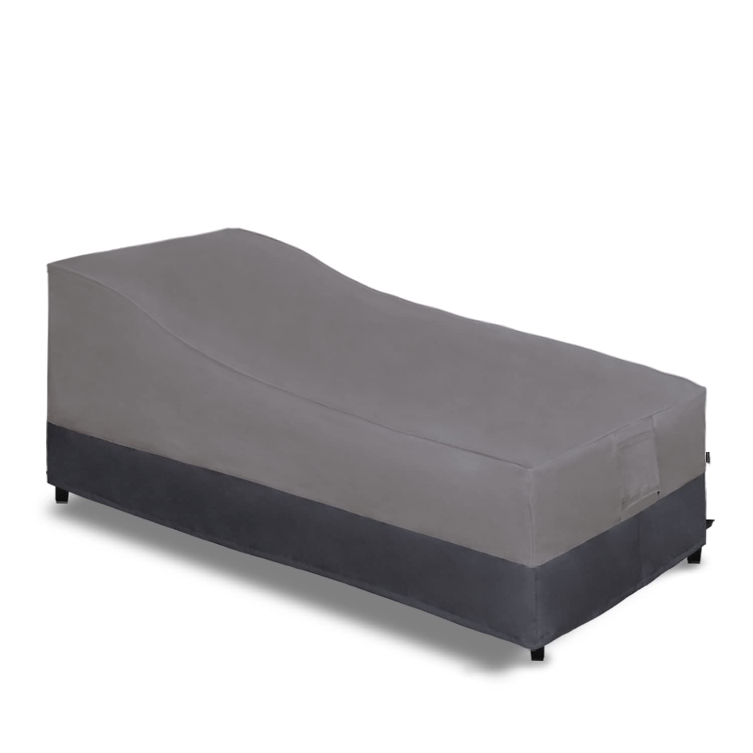 Easy-Going Waterproof Outdoor Chaise Lounge Cover, Heavy Duty Patio Lounge Chair Cover, Windproof Outdoor Furniture Cover With Air Vent 1 Pack-84Wx34Dx32H Inch, Gray/Dark Gray