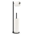 Toilet Paper Holder Stand, Toilet Paper Stand Black, Free Standing Toilet Paper Holder, Toilet Paper Holder with Storage by Bath