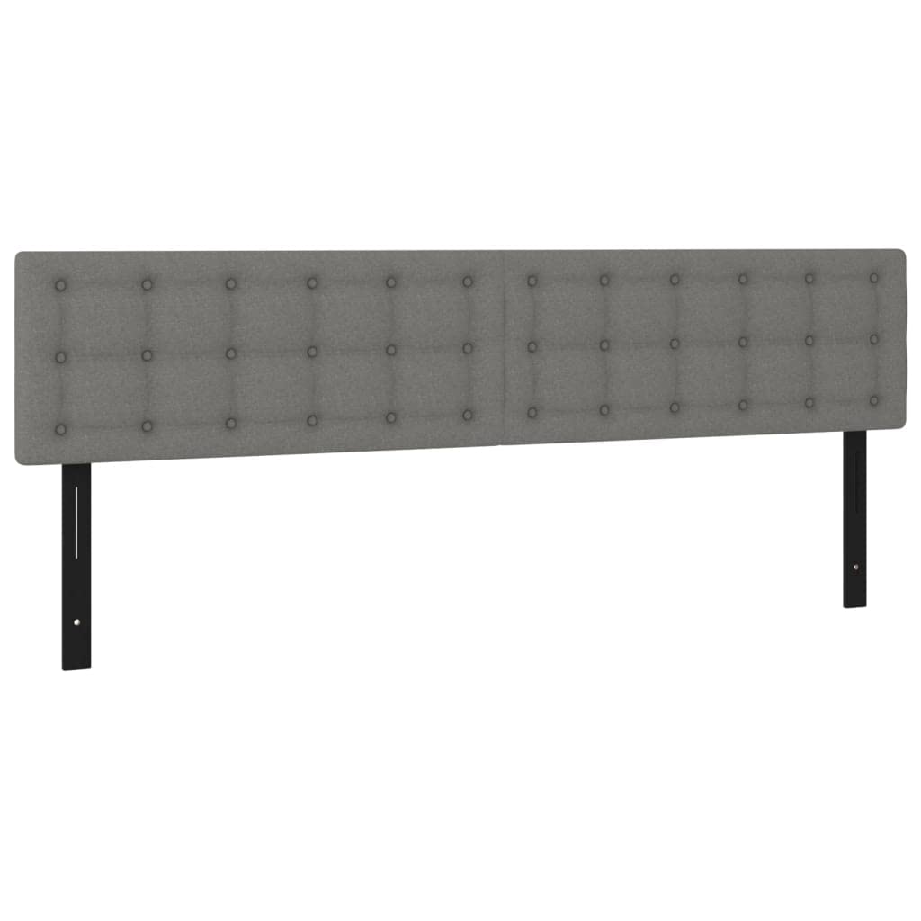 vidaXL Headboards 2 pcs Dark Gray 31.5"x2"x30.7"/34.6" Fabric