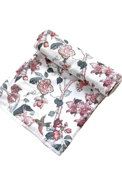 Elegance Reversible 3 Layered Pure Cotton Single Bed Comforter/Duvet/Blanket/Ac Dohar (Multicolor, Design 2)