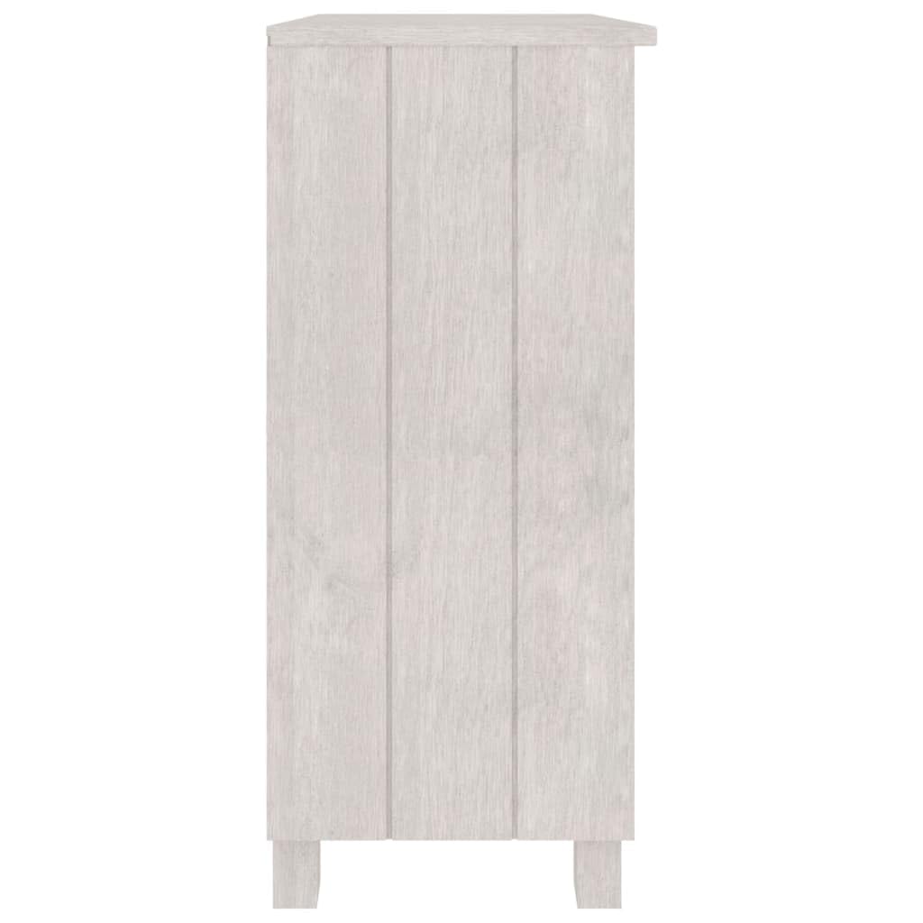 vidaXL Hamar White Sideboard - Solid Pinewood & MDF - Spacious with Two Shelves - Chic Whitewash Finish - Compliant with California Proposition 65