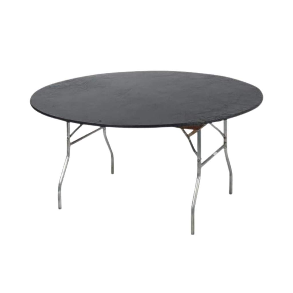 Kwik-Covers 60' Round Fitted Plastic Table Covers, 5 Pack (Black)