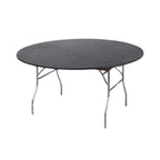 Kwik-Covers 60' Round Fitted Plastic Table Covers, 5 Pack (Black)
