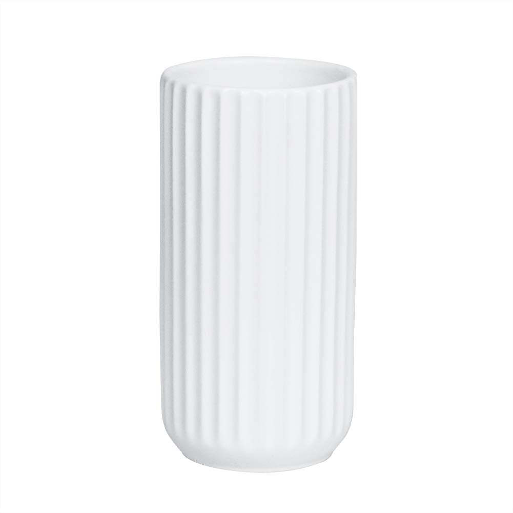 7 inch White Ceramic Flower Vase Home Decor Vase and Table Centerpieces Vase - Ideal Gifts for Friends and Family, Christmas, We
