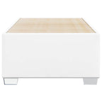 vidaXL - White Twin Upholstered Bedstead Slatted Faux Leather Single Frame for Bedroom