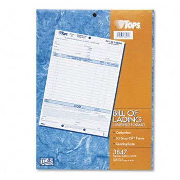 Tops Bills Of Lading Snap-Off Sets