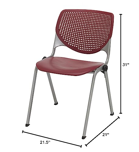 Kfi Seating Kool Series Polypropylene Stack Chair With Perforated Back, Burgundy Finish