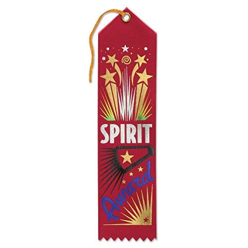 Beistle Spirit Award Ribbons, 2 By 8-Inch, Multicolor, 6-Pack