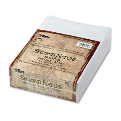 Tops 74716 Memo Pad, Nature Recycled, 4-Inch X 6-Inch, 100 Sheets, 12/Pk, We
