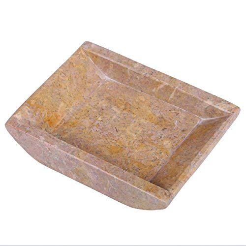Creative Home Rose Marble Stone Boat Shaped Candle Holder-Small
