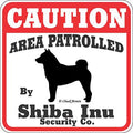 Dog Yard Sign Caution Area Patrolled by Shiba Inu Security Company