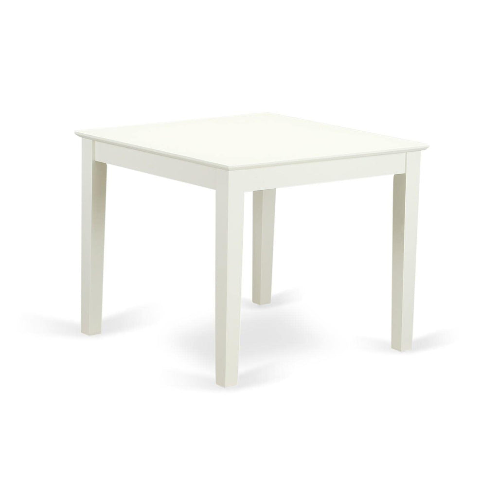 East West Furniture OXWE5-LWH-W 5 Piece Dining Room Table Set Includes a Square Kitchen Table and 4 Dining Chairs, 36x36 Inch, Linen White