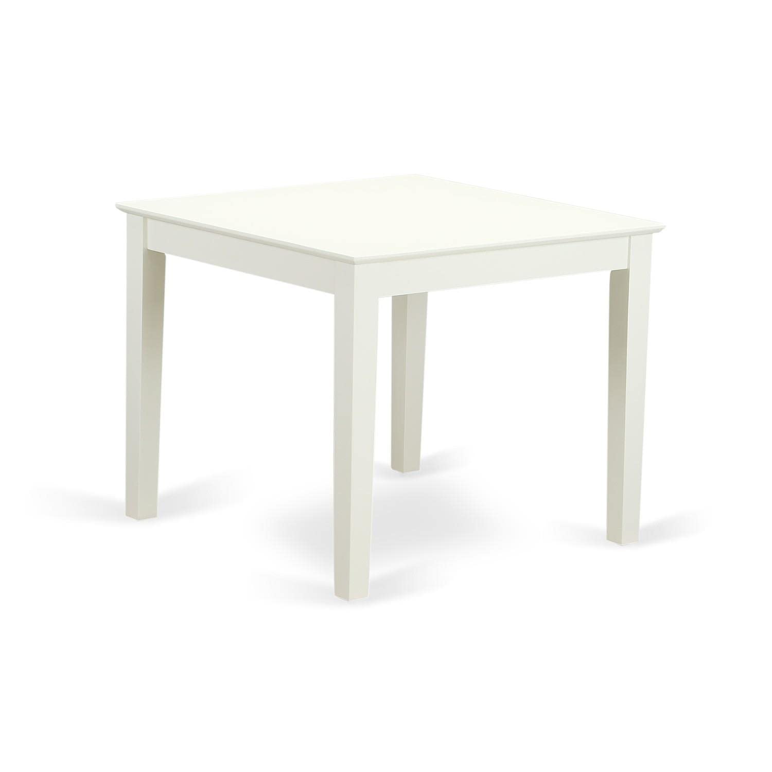 East West Furniture OXWE5-LWH-W 5 Piece Dining Room Table Set Includes a Square Kitchen Table and 4 Dining Chairs, 36x36 Inch, Linen White