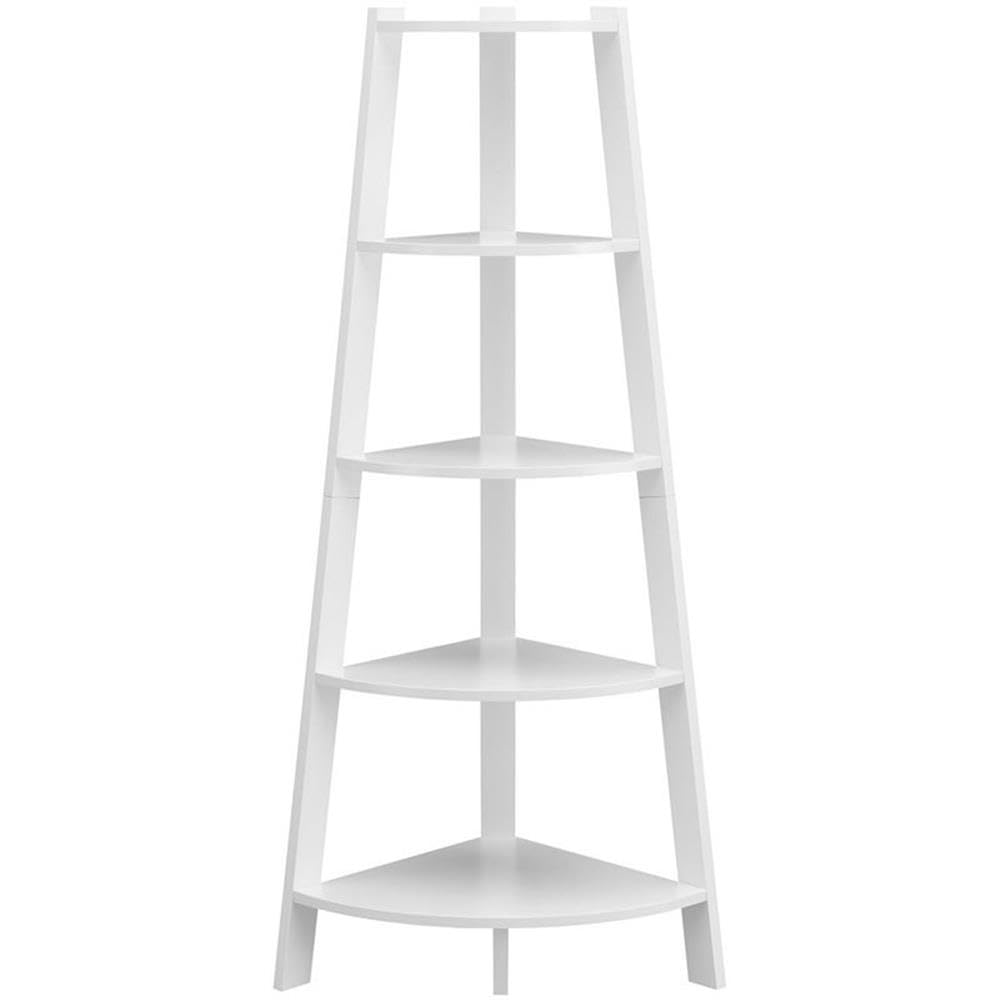 Convenience Concepts Newport 5 Tier Wide Corner Bookcase, White