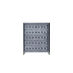 Acme Rectangular Upholstered 5-Drawer Dante Chest in Gray Velvet