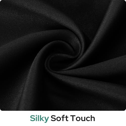 Homeideas 100% Blackout French Door Curtains, Privacy Door Curtains For Door Window, 30 X 68 Inch Room Darkening Curtains, Thermal Insulated Door Window Shades For Bedroom, (1 Panel, Black)