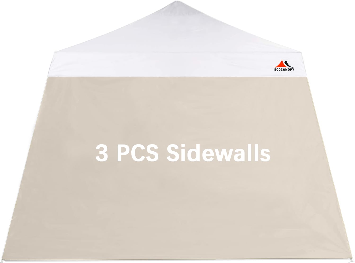 SCOCANOPY SideWall for 10x10ft Slant Leg Canopy Frame, 3 Pack SunWall Only (Beige)