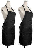 Yellow Weaves Polyester Waterproof Apron, 22 X 30 Inches (Black)  Set Of 2