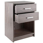 Ergode Wood Molina 2-Drawer Accent Table - Ash Gray Finish, Ample Storage, Sleek Contemporary Design, Multi-Purpose Furniture