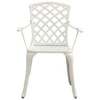 vidaXL Patio Dining Chairs - Set of 4, Outdoor Furniture, Industrial Design, Aluminum Construction, White Finish, High Backrest, Ergonomic Armrests