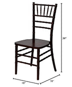 Commercial Seating Products European Red Mahogany Wood Dining Chairs, 2-Pack