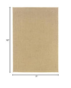 HomeRoots Polypropylene 7’x10’ Solid Sand Beige Indoor Outdoor Area Rug