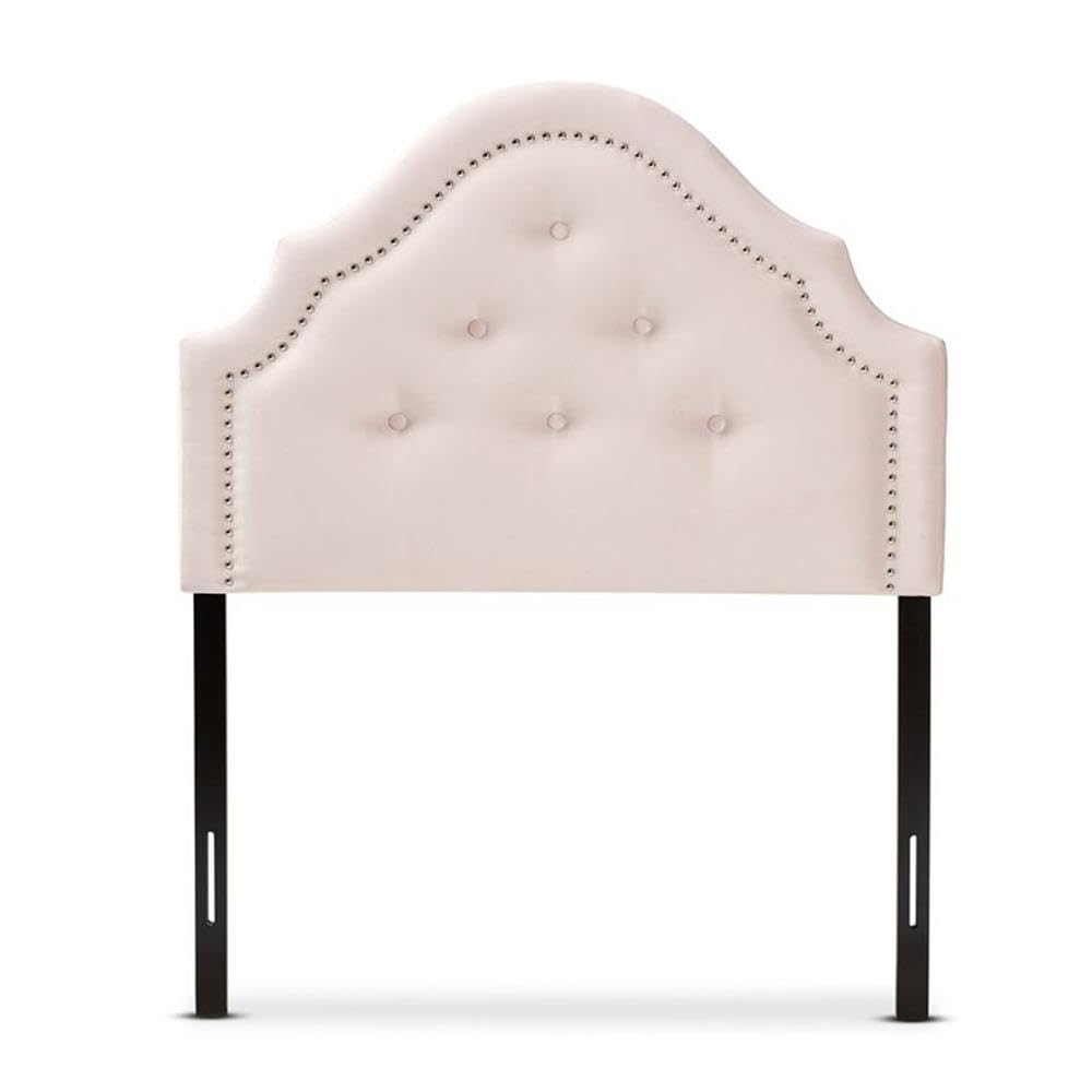 Baxton Studio Cora Modern and Contemporary Light Pink Velvet Fabric Upholstered Twin Size Headboard